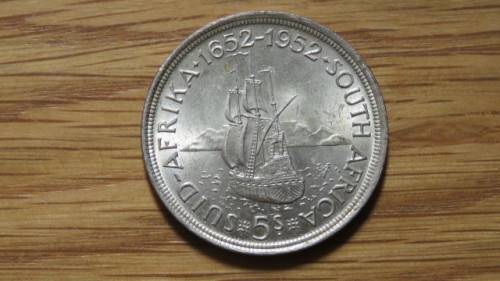 Union of South Africa Silver 1952 Five Shillings Coin 28.3 g