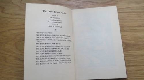 Two Vintage `The Lone Ranger` Hard Cover Books by Fran Striker Details in Description