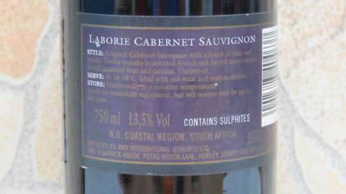 Sealed 750ml Bottle of Laborie 2002 Cabernet Sauvignon