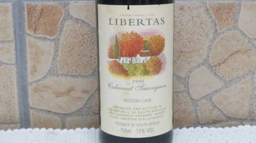 Sealed 750ml Bottle of Libertas 2001 Cabernet Sauvignon