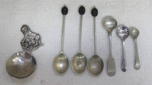 Collection of Thirty Three Silver Plated Teaspoons, Forks, Serving Spoons Details in Description