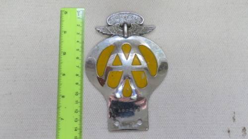 Wonderful Vintage Chrome Afrikaans Suid-Afrika AA Badge No. AO 2613 14 x 9,5 cm