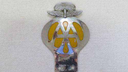 Wonderful Vintage Chrome Afrikaans Suid-Afrika AA Badge No. AO 2613 14 x 9,5 cm