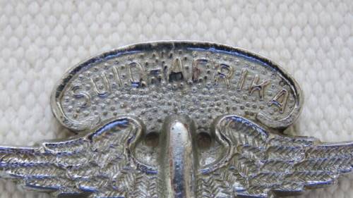 Wonderful Vintage Chrome Afrikaans Suid-Afrika AA Badge No. AO 2613 14 x 9,5 cm