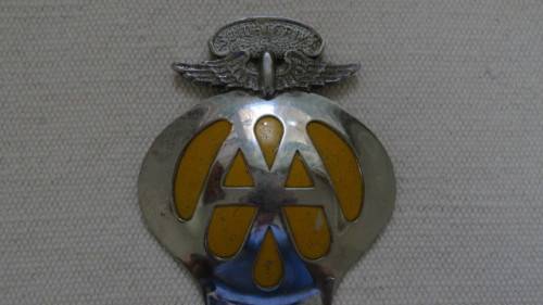 Wonderful Vintage Chrome Afrikaans Suid-Afrika AA Badge No. AO 2613 14 x 9,5 cm