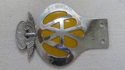 Wonderful Vintage Chrome Afrikaans Suid-Afrika AA Badge No. AO 2613 14 x 9,5 cm