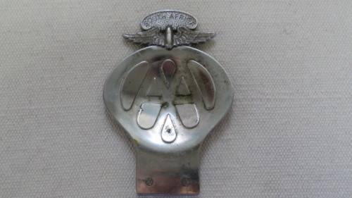 Wonderful Vintage Chrome Afrikaans Suid-Afrika AA Badge No. AO 2613 14 x 9,5 cm