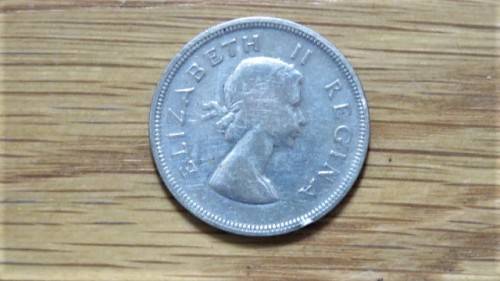 Union of South Africa Silver 1953 2 1/2 Shillings Coin 13.9 g