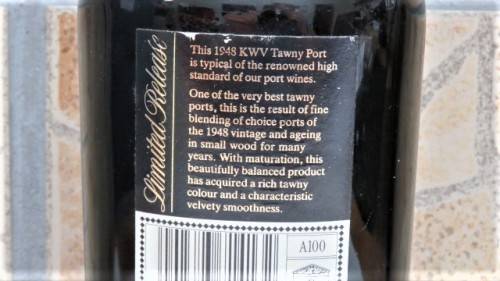 Sealed 750ml Bottle of KWV 1948 Port (Limited Release)