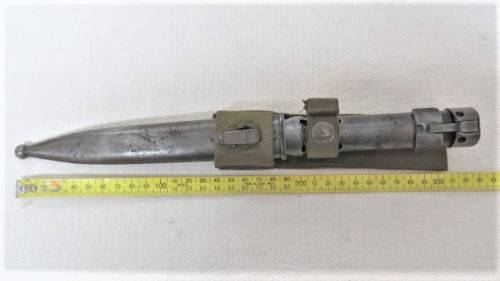 Vintage Union Of South Africa R1 Rifle Bayonet With Web Frog and Metal Scabbard #188303 L: 32 cm