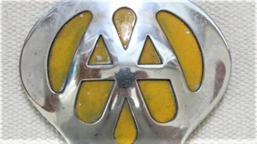 Vintage 1960`s South Africa/Suid-Afrika Automobile Association (AA) Metal Car Badge 95 x 137 mm