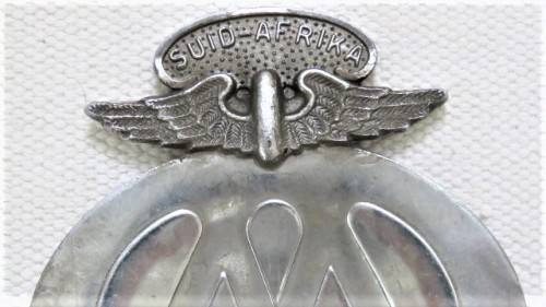 Vintage 1960`s South Africa/Suid-Afrika Automobile Association (AA) Metal Car Badge 95 x 137 mm