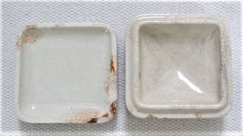 Antique 1880`s S. Maw, Son & Sons White Rose Paste Ironstone British Toothpaste Pot 65 x 65 mm