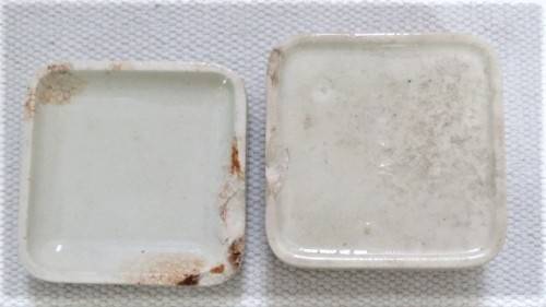 Antique 1880`s S. Maw, Son & Sons White Rose Paste Ironstone British Toothpaste Pot 65 x 65 mm