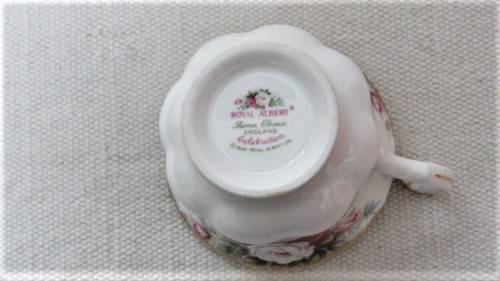Stunning Vintage Royal Albert Bone China `Celebration` Trio