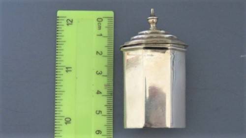 Lovely Antique Sterling Silver Sheffield 1901-2 Thomas Leversley Salt/Pepper Shaker 60 x 36 mm 31 g