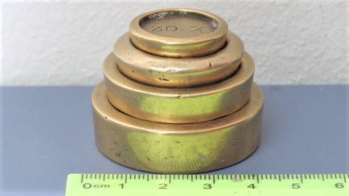 Fabulous Vintage Brass Pancake Weights W&T Avery Set of Four