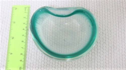 Beautiful Vintage Murano Teal Coloured Small Glass Bowl 100 x 80 mm