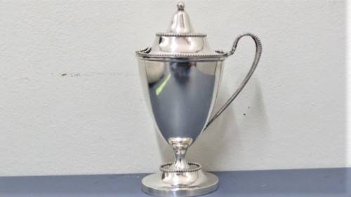 Vintage Sterling Silver #6882 Tall Sugar Bowl With Hinged Lid On Stand 135 x 55 mm 116 g