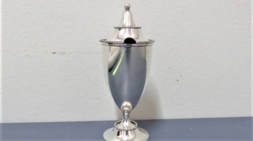 Vintage Sterling Silver #6882 Tall Sugar Bowl With Hinged Lid On Stand 135 x 55 mm 116 g