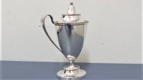 Vintage Sterling Silver #6882 Tall Sugar Bowl With Hinged Lid On Stand 135 x 55 mm 116 g