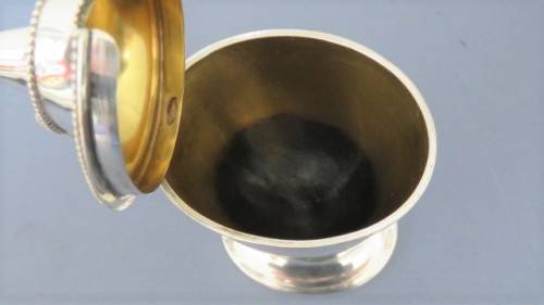 Vintage Sterling Silver #6882 Tall Sugar Bowl With Hinged Lid On Stand 135 x 55 mm 116 g