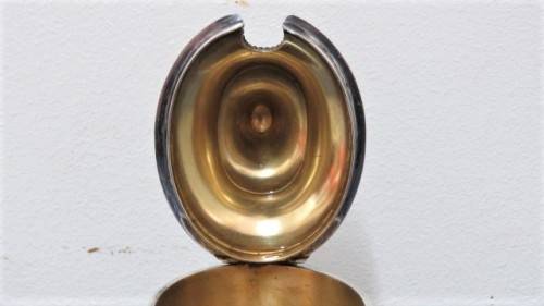 Vintage Sterling Silver #6882 Tall Sugar Bowl With Hinged Lid On Stand 135 x 55 mm 116 g