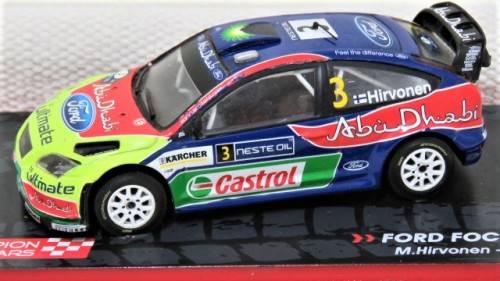 D/Cast Champion Rally Cars 2008 Ford Focus WRC M. Hirvonen - J. Lehtinen No Hard Plastic Cover 1:43