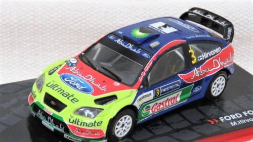 D/Cast Champion Rally Cars 2008 Ford Focus WRC M. Hirvonen - J. Lehtinen No Hard Plastic Cover 1:43