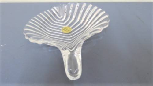 Vintage Cristal D`Arques France Genuine Lead Crystal Glass Leaf-Shaped Dish 175 x 140 mm