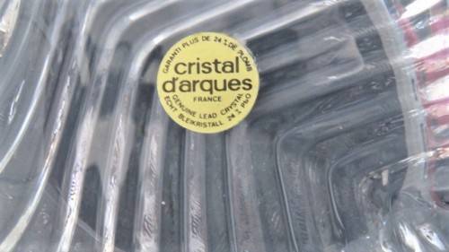 Vintage Cristal D`Arques France Genuine Lead Crystal Glass Leaf-Shaped Dish 175 x 140 mm