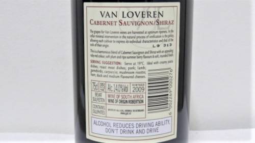 Two Sealed 750ml Bottles of Van Loveren 2009 Cabernet Sauvignon - Shiraz BIDDING PER ITEM