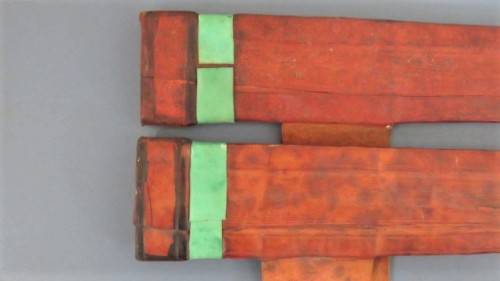 Two Vintage Handmade Saharan Taureg Takouba Swords With Leather Scabbards SOLD AS IS 92 cm