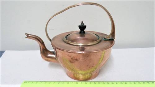 Unbranded Antique Copper & Brass Spirit Kettle On Stand With Burner 27,5 x 15 cm SOLD AS IS