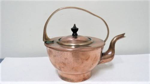 Unbranded Antique Copper & Brass Spirit Kettle On Stand With Burner 27,5 x 15 cm SOLD AS IS
