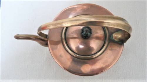 Unbranded Antique Copper & Brass Spirit Kettle On Stand With Burner 27,5 x 15 cm SOLD AS IS