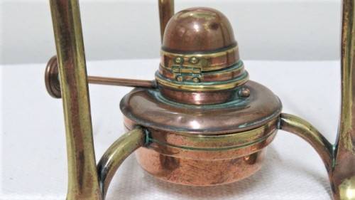 Unbranded Antique Copper & Brass Spirit Kettle On Stand With Burner 27,5 x 15 cm SOLD AS IS