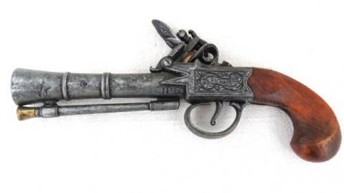 Vintage Replica Non-Firing Flintlock Powder Pistol/Blunderbuss L. Richards No. 6  290 mm SOLD AS IS