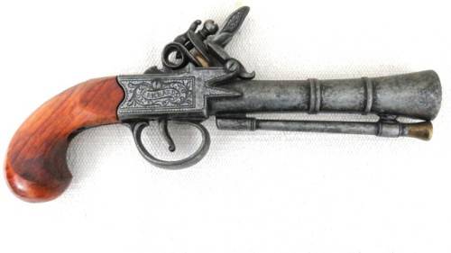 Vintage Replica Non-Firing Flintlock Powder Pistol/Blunderbuss L. Richards No. 6  290 mm SOLD AS IS