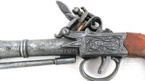 Vintage Replica Non-Firing Flintlock Powder Pistol/Blunderbuss L. Richards No. 6  290 mm SOLD AS IS