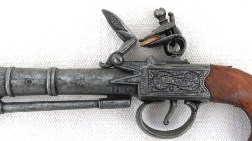 Vintage Replica Non-Firing Flintlock Powder Pistol/Blunderbuss L. Richards No. 6  290 mm SOLD AS IS