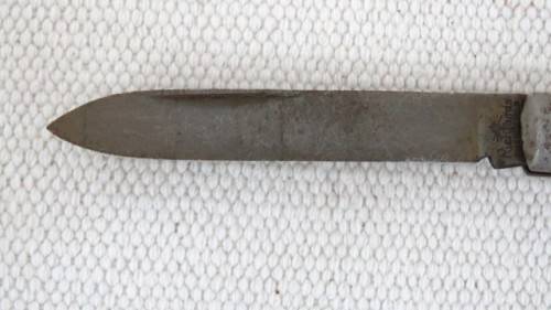 Vintage Richards Sheffield Folding Knife One Blade Cream Handle/Tribal Man L: 180 mm SOLD AS IS