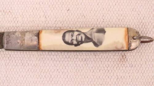 Vintage Richards Sheffield Folding Knife One Blade Cream Handle/Tribal Man L: 180 mm SOLD AS IS