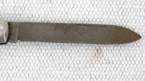 Vintage Richards Sheffield Folding Knife One Blade Cream Handle/Tribal Man L: 180 mm SOLD AS IS
