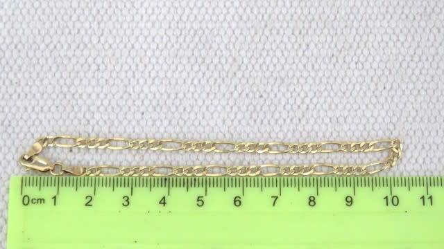 Fabulous Vintage Sterling Silver 925 & 9ct Gold Bonded Figaro Chain Bracelet L: 100 mm (2.2 g)