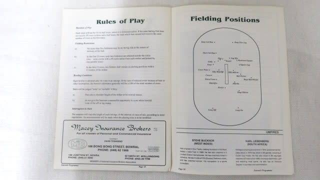 Five Vintage South African Cricket Programmes Details in Description