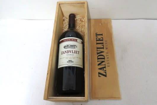 Sealed 1500ml Bottle of Zandvliet 2014 Shiraz In Wooden Crate