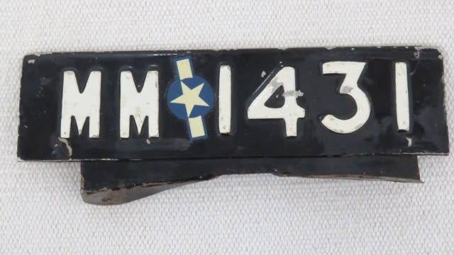 Fantastic Vintage `MM 1431` Motorcycle Metal License Plate 190 x 67 mm SOLD AS IS