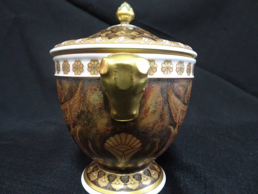 Exceptional Hand Painted Porcelain Lidded Coupe Made in Hutschenreuther Germany