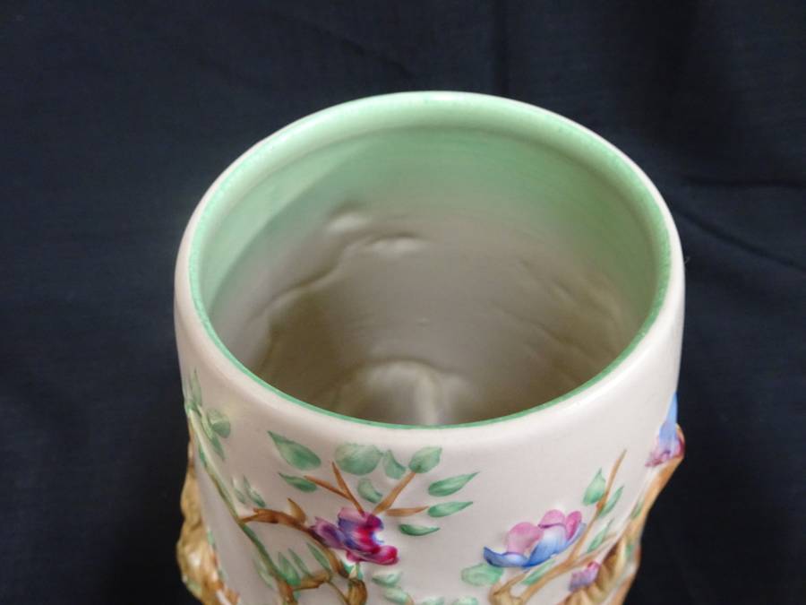 Stunning Vintage 1950`s Clarice Cliff Newport Pottery Indian Tree Pattern Vase Made In England
